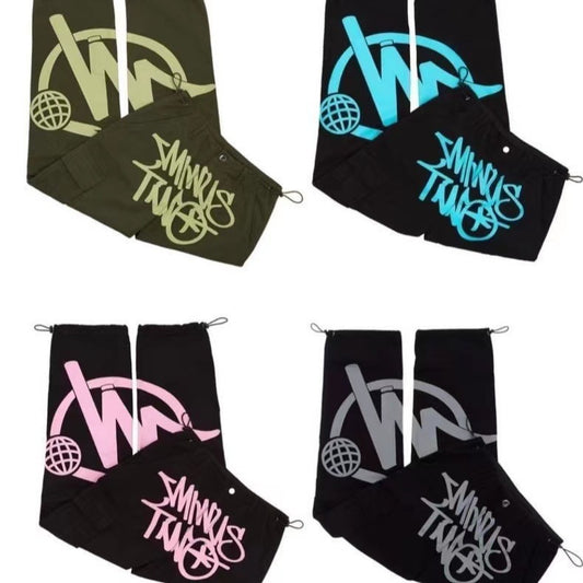 American high street hip-hop printed planet pants, niche fashion brand work pants, loose straight leg casual pants