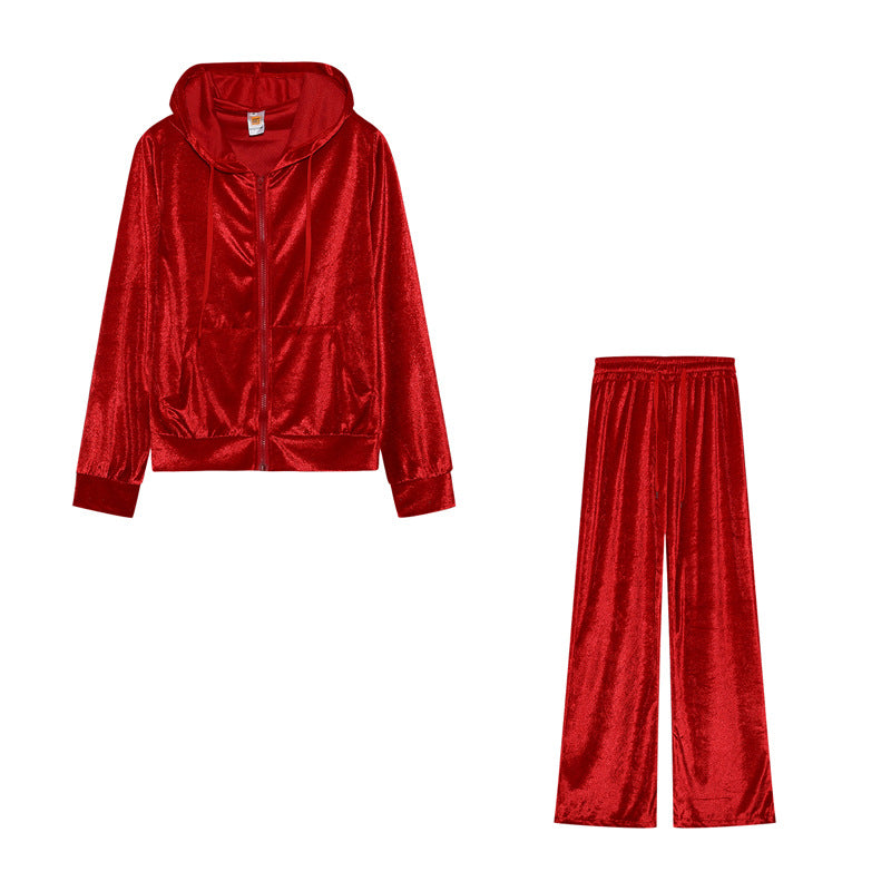 Fashion rhinestone sports and leisure set two-piece set